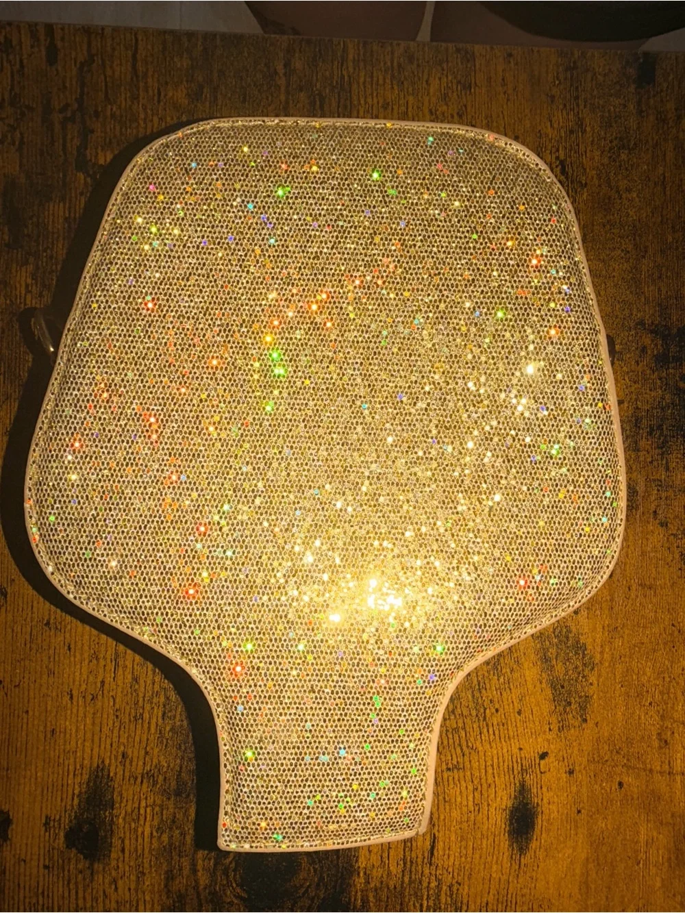 SHEIN Gold Glitter Tequila Bottle Bag with Pink Accent